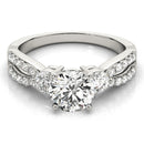 Round Trilogy Multi-Row Pavé Engagement Ring
