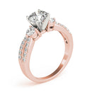 Round Trilogy Multi-Row Pavé Engagement Ring