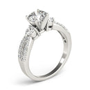 Round Trilogy Multi-Row Pavé Engagement Ring