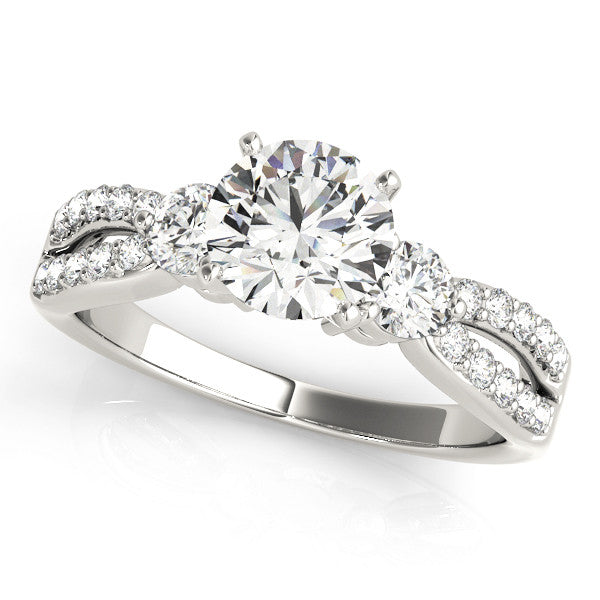 Round Trilogy Multi-Row Pavé Engagement Ring