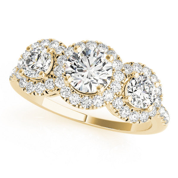 Round Trilogy Halo Pavé Engagement Ring