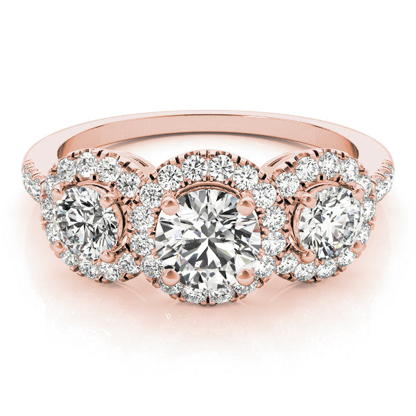 Round Trilogy Halo Pavé Engagement Ring