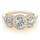Round Trilogy Halo Pavé Engagement Ring