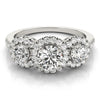 Round Trilogy Halo Pavé Engagement Ring DiamondStatus