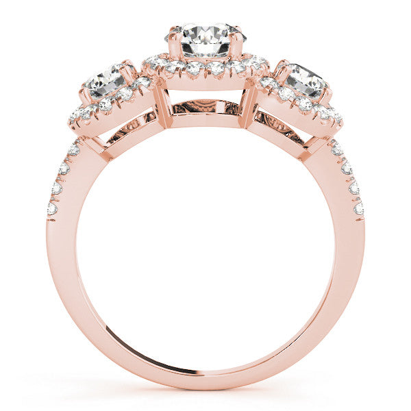 Round Trilogy Halo Pavé Engagement Ring