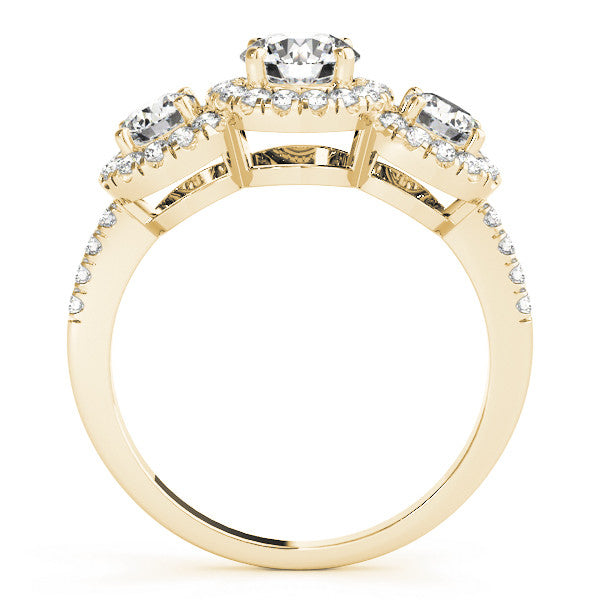 Round Trilogy Halo Pavé Engagement Ring