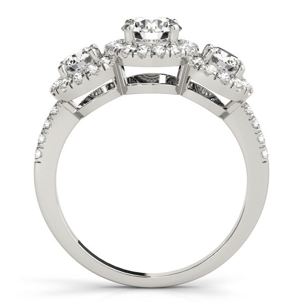 Round Trilogy Halo Pavé Engagement Ring