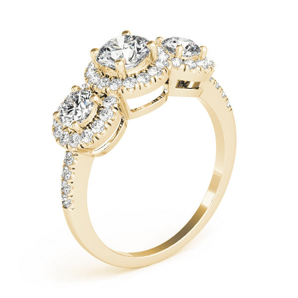 Round Trilogy Halo Pavé Engagement Ring