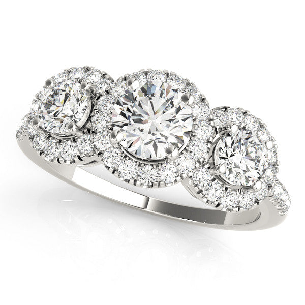 Round Trilogy Halo Pavé Engagement Ring
