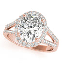 Oval Halo Multi-Row Pavé Engagement Ring