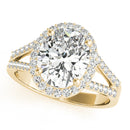 Oval Halo Multi-Row Pavé Engagement Ring