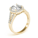 Oval Halo Multi-Row Pavé Engagement Ring