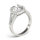 Oval Halo Multi-Row Pavé Engagement Ring