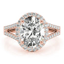 Oval Halo Multi-Row Pavé Engagement Ring