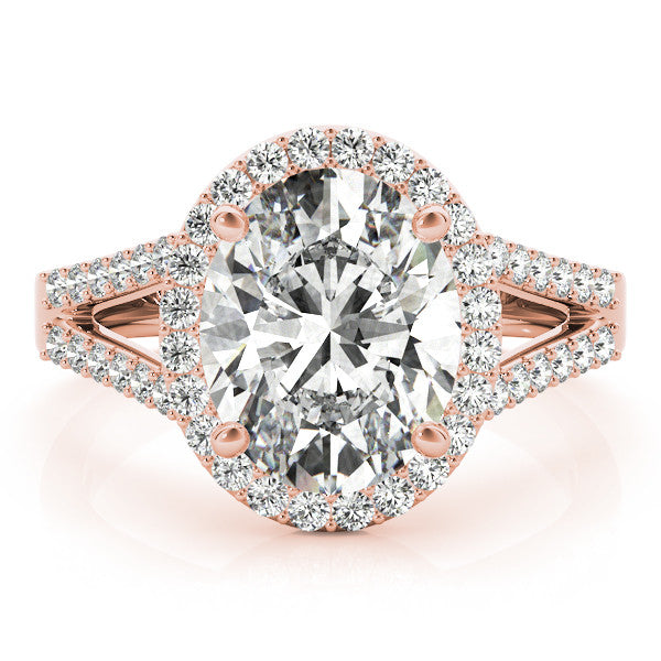 Oval Halo Multi-Row Pavé Engagement Ring