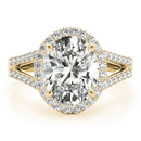 Oval Halo Multi-Row Pavé Engagement Ring