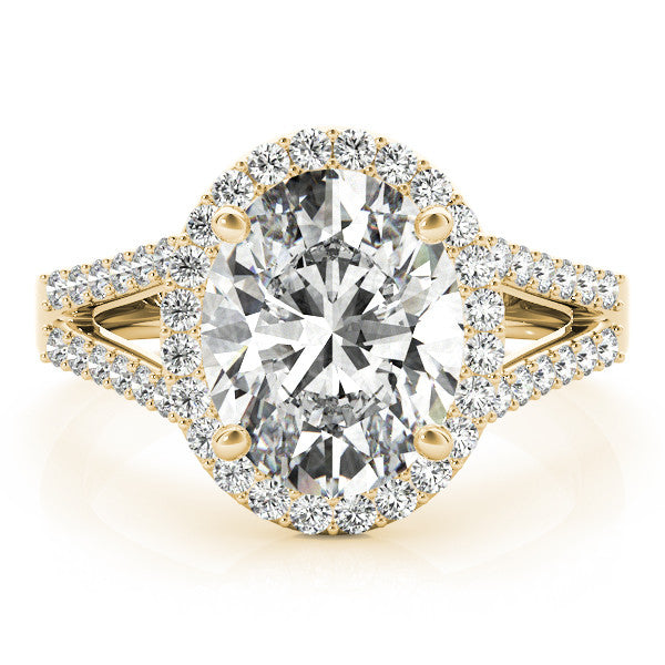 Oval Halo Multi-Row Pavé Engagement Ring
