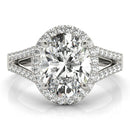 Oval Halo Multi-Row Pavé Engagement Ring