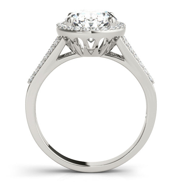 Oval Halo Multi-Row Pavé Engagement Ring
