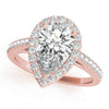 Pear Halo Pavé Engagement Ring DiamondStatus