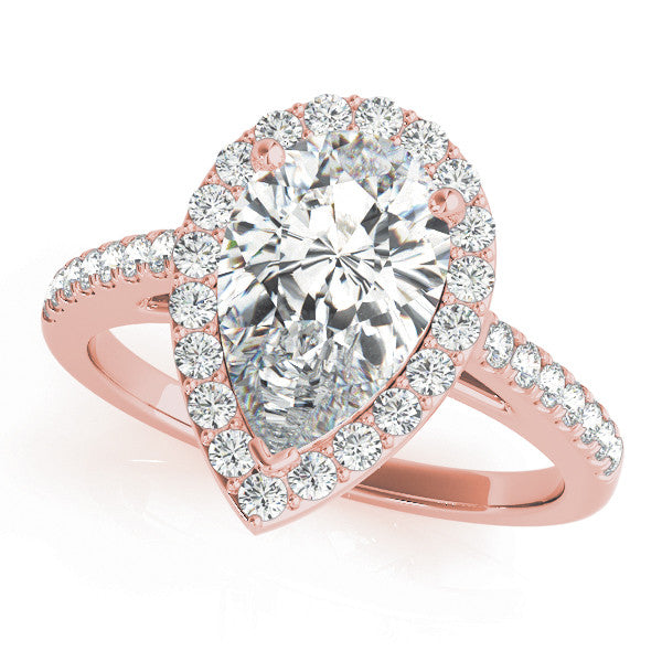 Pear Halo Pavé Engagement Ring