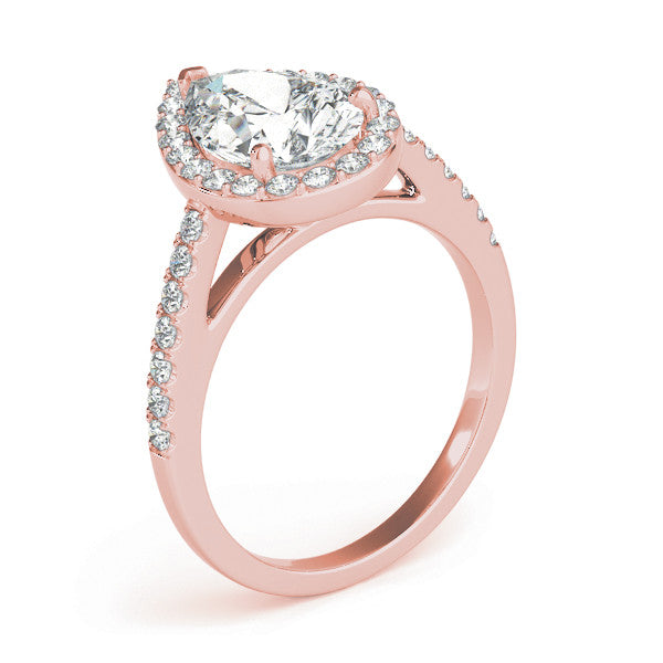 Pear Halo Pavé Engagement Ring