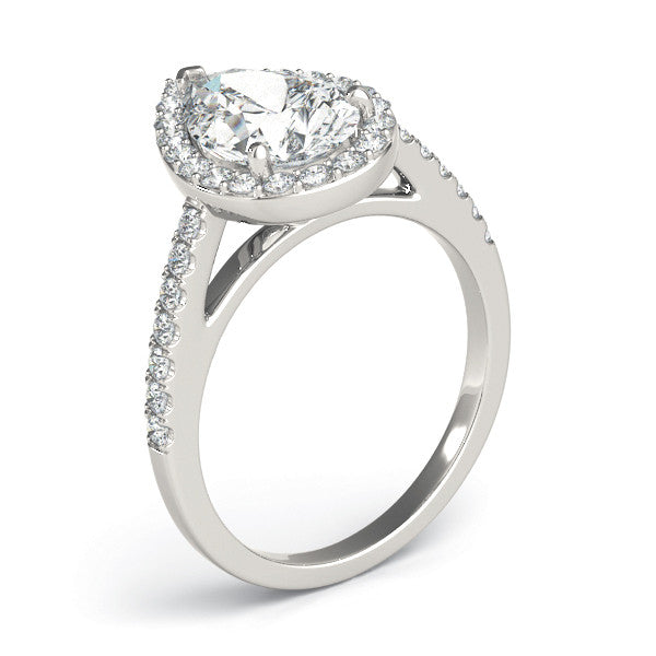 Pear Halo Pavé Engagement Ring