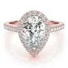 Pear Halo Pavé Engagement Ring DiamondStatus