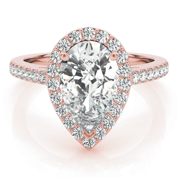 Pear Halo Pavé Engagement Ring