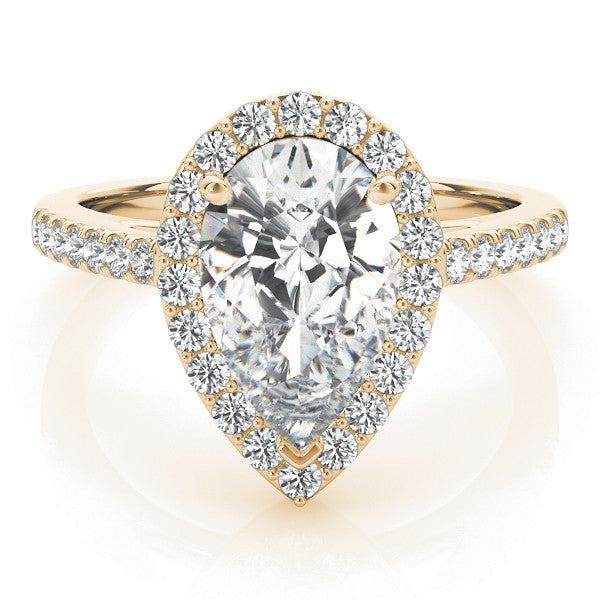 Pear Halo Pavé Engagement Ring