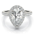 Pear Halo Pavé Engagement Ring