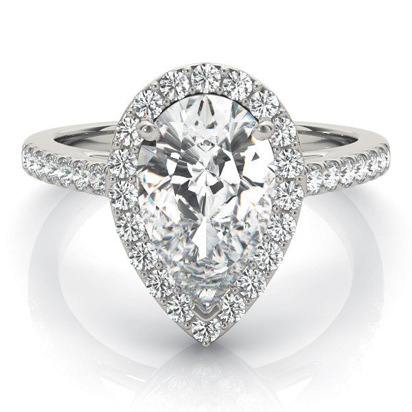 Pear Halo Pavé Engagement Ring