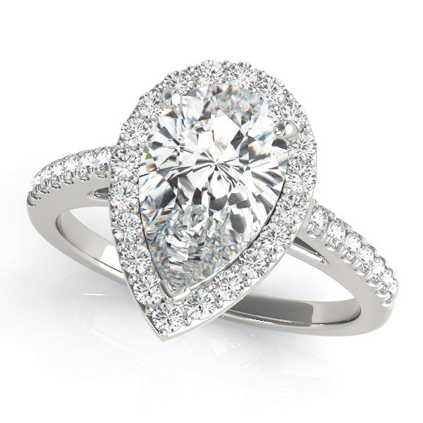 Pear Halo Pavé Engagement Ring