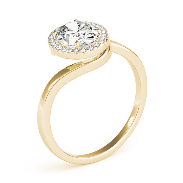 Oval Halo Bypass Engagement Ring
