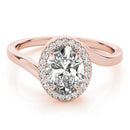 Oval Halo Bypass Engagement Ring