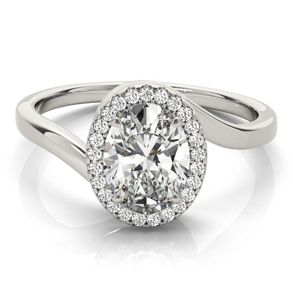 Oval Halo Bypass Engagement Ring