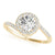 Round Halo Bypass Pavé Engagement Ring