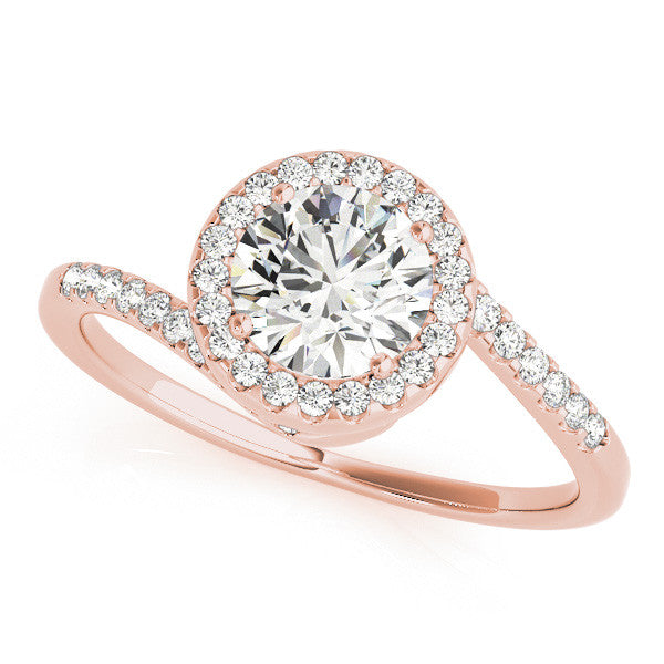Round Halo Bypass Pavé Engagement Ring