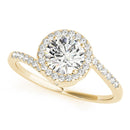 Round Halo Bypass Pavé Engagement Ring