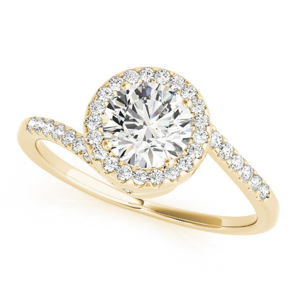 Round Halo Bypass Pavé Engagement Ring