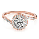 Round Halo Bypass Pavé Engagement Ring