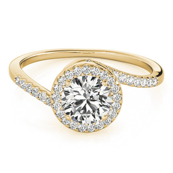 Round Halo Bypass Pavé Engagement Ring