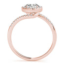 Round Halo Bypass Pavé Engagement Ring