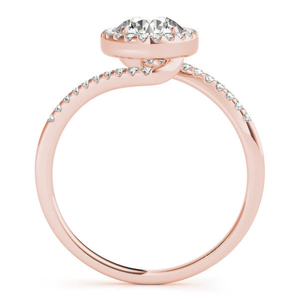 Round Halo Bypass Pavé Engagement Ring