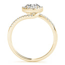 Round Halo Bypass Pavé Engagement Ring