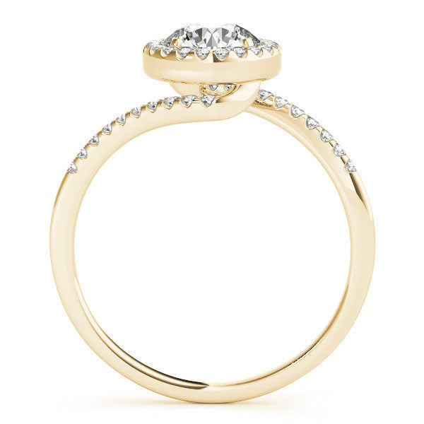 Round Halo Bypass Pavé Engagement Ring