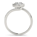 Round Halo Bypass Pavé Engagement Ring