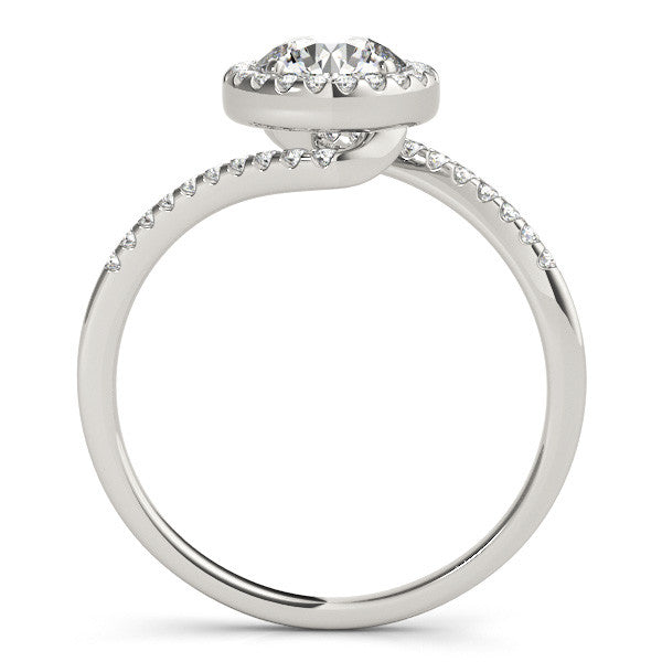 Round Halo Bypass Pavé Engagement Ring