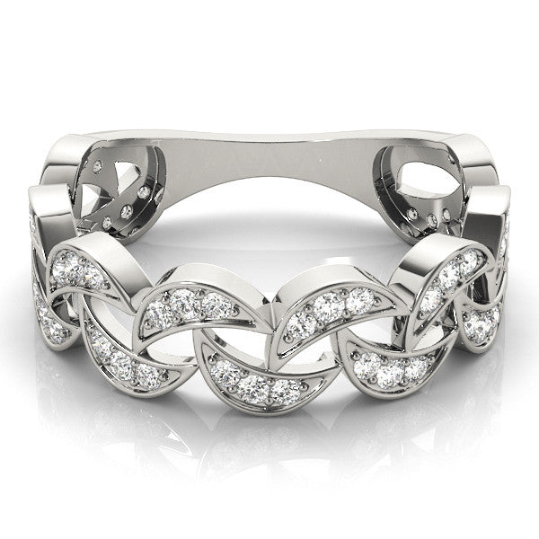 Novelty Half Moon Pavé Diamond Ring