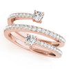Multi-Row Round Two Stone Pavé Diamond Ring DiamondStatus